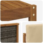 vidaXL Záhradná súprava gaučov s vankúšom 6 pcs Prírodná – Obrázok 5