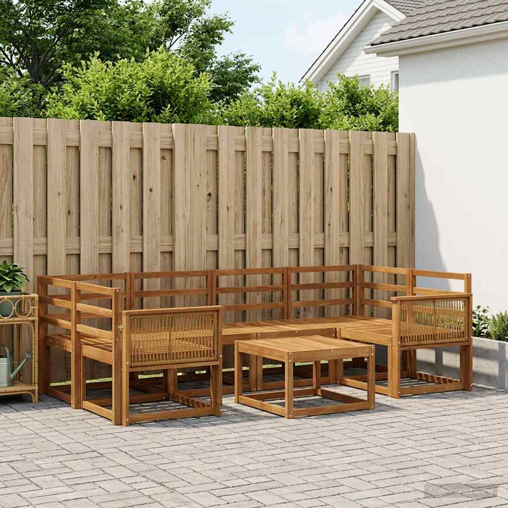3385035_1.jpg vidaXL Záhradná súprava gaučov 7 pcs Prírodná Pevné akáciové drevo – Obrázok 1