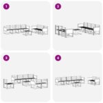 vidaXL Záhradná súprava gaučov 8 pcs Prírodná Pevné akáciové drevo – Obrázok 7
