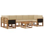 vidaXL Záhradná súprava gaučov s vankúšom 6 pcs – Obrázok 2