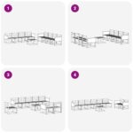 vidaXL Záhradná súprava gaučov 7 pcs Prírodná Pevné akáciové drevo – Obrázok 7
