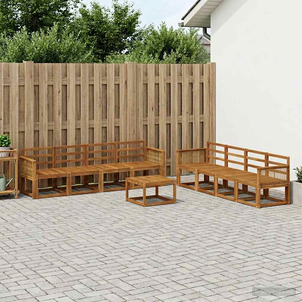 3385095_1.jpg vidaXL Záhradná súprava gaučov 9 pcs Prírodná Pevné akáciové drevo – Obrázok 1