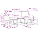 vidaXL Záhradná súprava gaučov s vankúšom 4 pcs Prírodná – Obrázok 6
