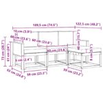 vidaXL Záhradná súprava gaučov s vankúšom 4 pcs Prírodná a krémová – Obrázok 6