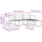 vidaXL Záhradná súprava gaučov 4 pcs Prírodná Pevné akáciové drevo – Obrázok 7