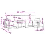 vidaXL Záhradná súprava gaučov 5 pcs Prírodná a krémová Polyester – Obrázok 6