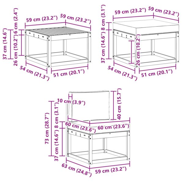 vidaXL Záhradná súprava gaučov 6 pcs Prírodná a antracitová Polyester – Obrázok 7