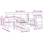 vidaXL Záhradná súprava gaučov s vankúšom 6 pcs Prírodná a svetlosivá – Obrázok 8