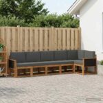 vidaXL Záhradná súprava gaučov 6 pcs Prírodná a antracitová Polyester