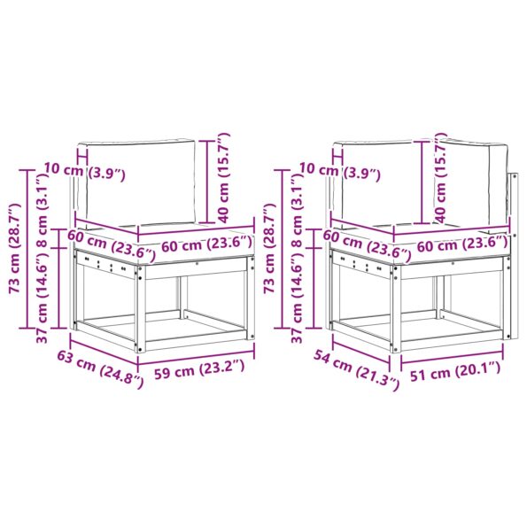vidaXL Záhradná súprava gaučov 6 pcs Prírodná a krémová Polyester – Obrázok 9