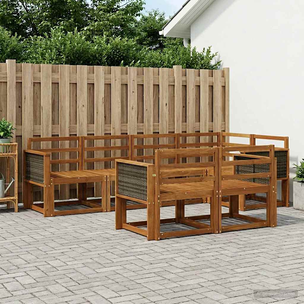 3385285_1.jpg vidaXL Záhradná súprava gaučov 7 pcs Prírodná Pevné akáciové drevo – Obrázok 1