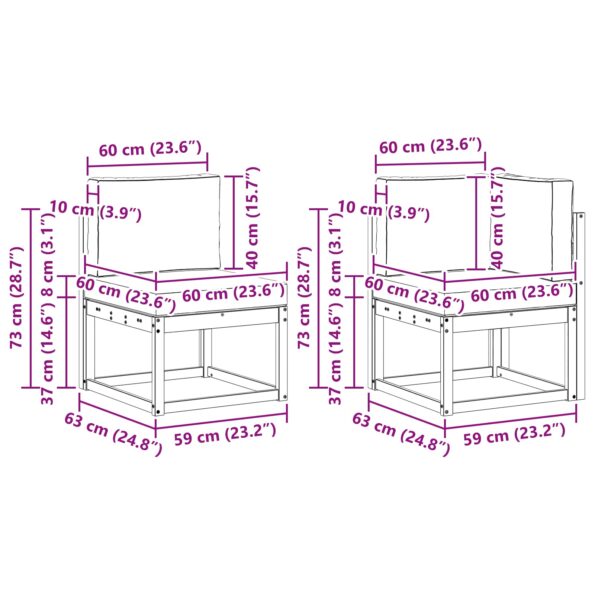 vidaXL Záhradná súprava gaučov 8 pcs Prírodná a krémová Polyester – Obrázok 9