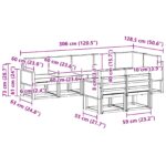 vidaXL Záhradná súprava gaučov 8 pcs Prírodná a béžová Polyester – Obrázok 8