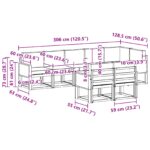 vidaXL Záhradná súprava gaučov 8 pcs Prírodná a krémová Polyester – Obrázok 8