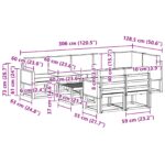 vidaXL Záhradná súprava gaučov 9 pcs Prírodná a béžová Polyester – Obrázok 8