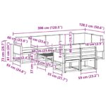 vidaXL Záhradná súprava gaučov 9 pcs Prírodná a krémová Polyester – Obrázok 8