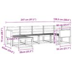 vidaXL Záhradná súprava gaučov 6 pcs Prírodná Pevné akáciové drevo – Obrázok 8