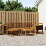 vidaXL Záhradná súprava gaučov 7 pcs Prírodná Pevné akáciové drevo
