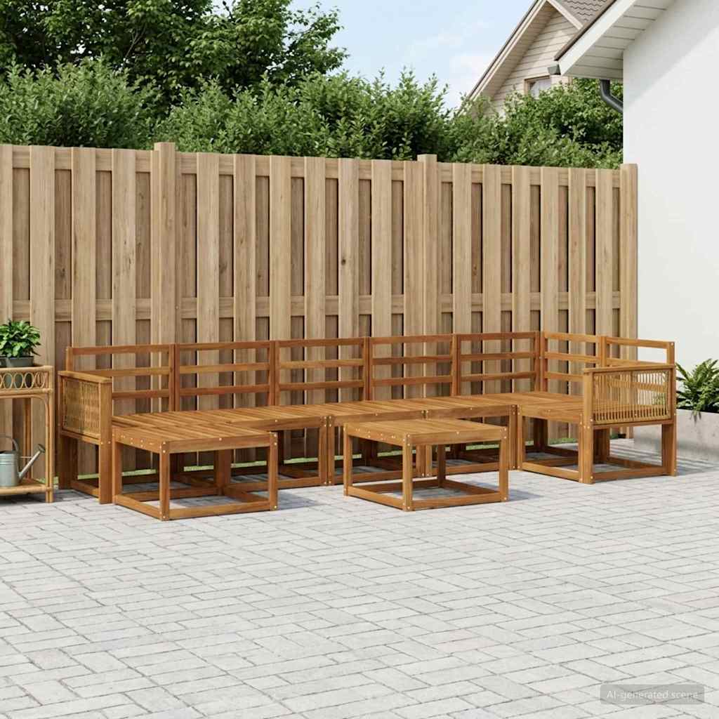 3385415_1.jpg vidaXL Záhradná súprava gaučov 8 pcs Prírodná Pevné akáciové drevo – Obrázok 1