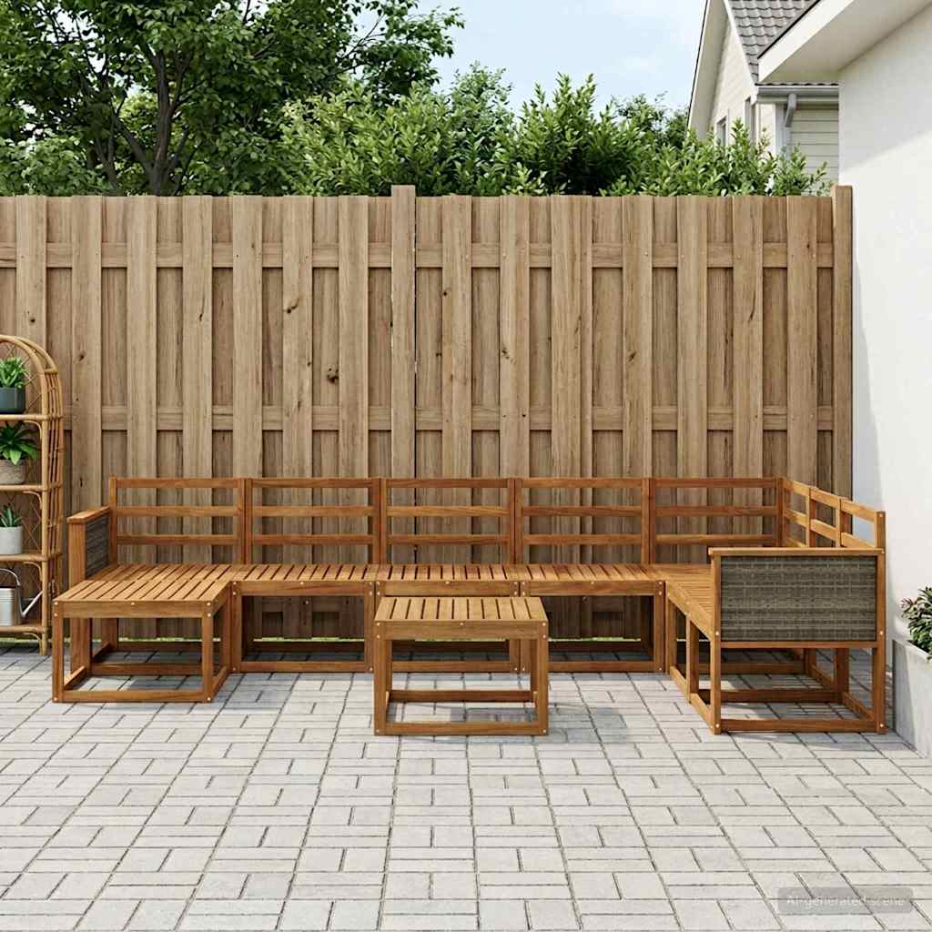 3385445_1.jpg vidaXL Záhradná súprava gaučov 8 pcs Prírodná Pevné akáciové drevo – Obrázok 1