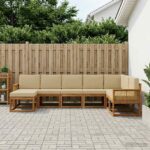vidaXL Záhradná súprava gaučov s vankúšom 8 pcs Prírodná a béžová – Obrázok 3