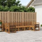 vidaXL Záhradná súprava gaučov 7 pcs Prírodná Pevné akáciové drevo