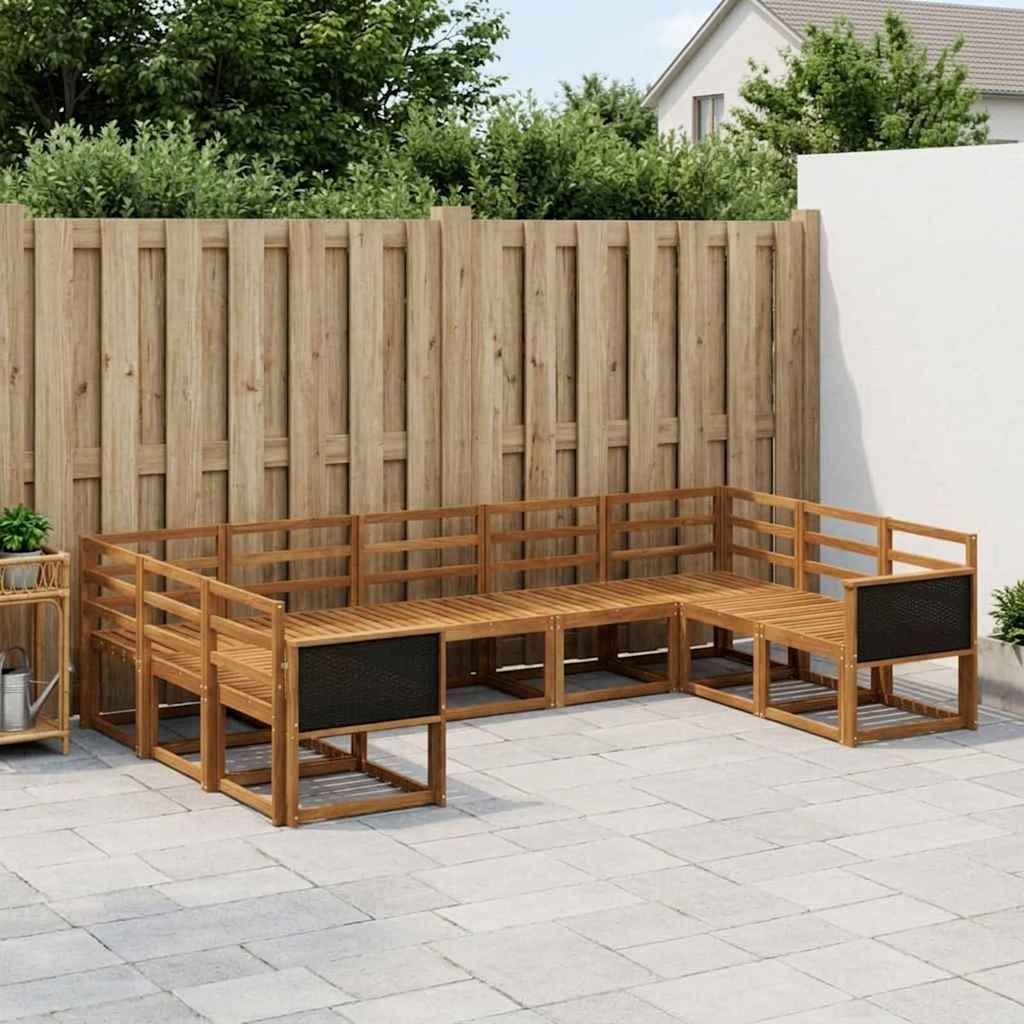 3385520_1.jpg vidaXL Záhradná súprava gaučov 9 pcs Prírodná Pevné akáciové drevo – Obrázok 1