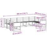 vidaXL Záhradná súprava gaučov 9 pcs Prírodná Pevné akáciové drevo – Obrázok 7