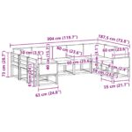 vidaXL Záhradná súprava gaučov s vankúšom 9 pcs Prírodná a svetlosivá – Obrázok 8