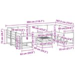 vidaXL Záhradná súprava gaučov s vankúšom 10 pcs Prírodná a béžová – Obrázok 8