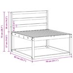 vidaXL Záhradná súprava gaučov 3 pcs Biela 245,5 x 83 x 73 cm – Obrázok 6