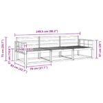 vidaXL Záhradná súprava gaučov 3 pcs Biela 249,5 x 83 x 73 cm – Obrázok 5