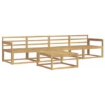 vidaXL Záhradná súprava gaučov 5 pcs Biela 79 x 79 x 37 cm – Obrázok 2