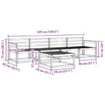 vidaXL Záhradná súprava gaučov 5 pcs Biela 79 x 79 x 37 cm – Obrázok 7