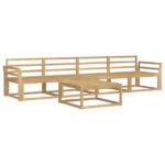 vidaXL Záhradná súprava gaučov 5 pcs Biela 79 x 79 x 37 cm – Obrázok 2