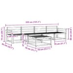 vidaXL Záhradná súprava gaučov 5 pcs Biela 79 x 79 x 37 cm – Obrázok 7
