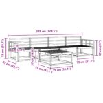 vidaXL Záhradná súprava gaučov 5 pcs Biela 79 x 79 x 37 cm – Obrázok 7