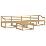 vidaXL Záhradná súprava gaučov 5 pcs Biela 79 x 79 x 37 cm – Obrázok 2