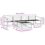 vidaXL Záhradná súprava gaučov 5 pcs Biela 79 x 79 x 37 cm – Obrázok 7