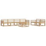 vidaXL Záhradná súprava gaučov 7 pcs Biela – Obrázok 2