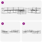 vidaXL Záhradná súprava gaučov 7 pcs Biela – Obrázok 7