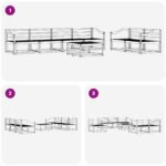 vidaXL Záhradná súprava gaučov 7 pcs Biela – Obrázok 7