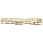 vidaXL Záhradná súprava gaučov 9 pcs Biela a krémová 79 x 79 x 37 cm – Obrázok 2