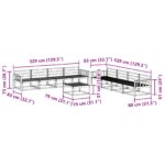 vidaXL Záhradná súprava gaučov 9 pcs Biela 79 x 79 x 37 cm – Obrázok 8