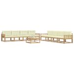 vidaXL Záhradná súprava gaučov 9 pcs Biela a krémová 79 x 79 x 37 cm – Obrázok 2