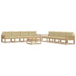 vidaXL Záhradná súprava gaučov 9 pcs Biela a béžová 79 x 79 x 37 cm – Obrázok 2