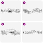 vidaXL Záhradná súprava gaučov 9 pcs Biela a béžová 79 x 79 x 37 cm – Obrázok 6