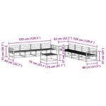 vidaXL Záhradná súprava gaučov 9 pcs Biela 79 x 79 x 37 cm – Obrázok 8