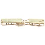 vidaXL Záhradná súprava gaučov 9 pcs Biela a krémová 79 x 79 x 37 cm – Obrázok 2