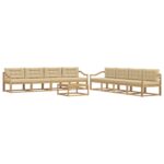 vidaXL Záhradná súprava gaučov 9 pcs Biela a béžová 79 x 79 x 37 cm – Obrázok 2